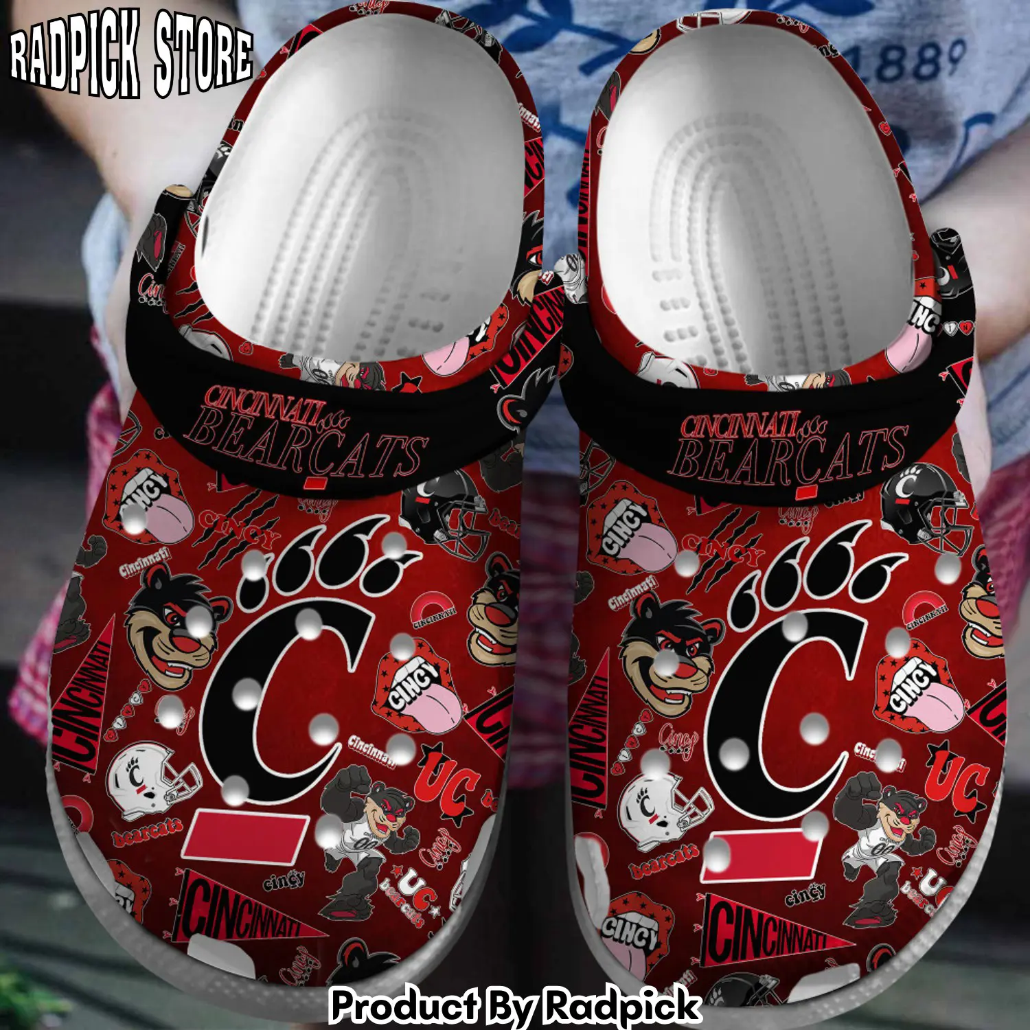 Radpick cincinnati bearcats ncaa sport clogs shoes comfortable for men women 3hh rp6527279